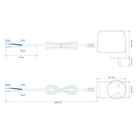 Teltonika 2 Pin AU Power Supply 9W For TRB245 PR3PRAU6