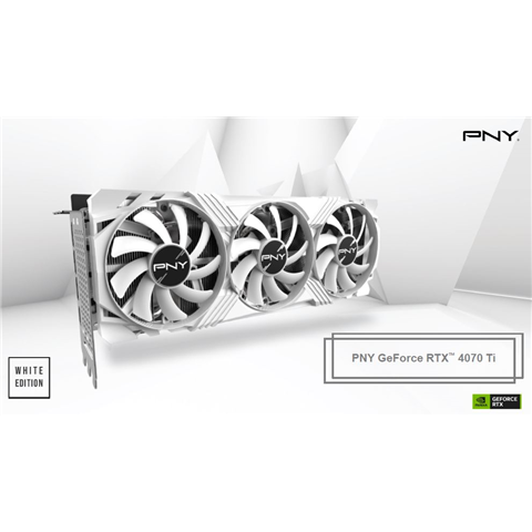 PNY GeForce RTX™ 4070 Ti 12GB Verto Triple Fan White Edition DLSS 3  Graphics Card
