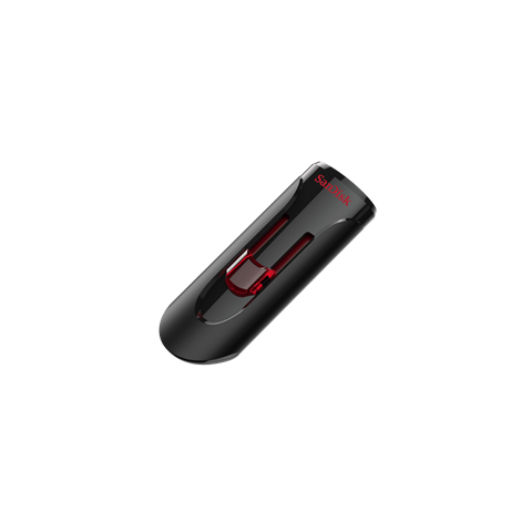 SanDisk Cruzer Glide USB Flash Drive - 128 GB - USB 2.0 - Black, Red -  Retractable 