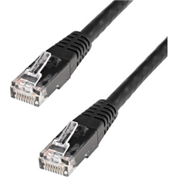 Cat6 Patch Cable With Molded RJ45 Connectors - 10 FT. - Black