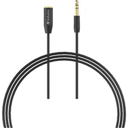 Verbatim 3.5mm 3 Meters - Premium Aux Audio Extension Cable 3m - Black