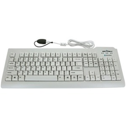 Seal Clean Glow# Backlit Keyboard w/ Key Locking Function - Dishwasher Safe - ANSI / QWERTY / US ENGLISH / 6' USB Cable / Black - CE / FCC / IC / IPx8 / REACH / RoHS3 Compliant / White