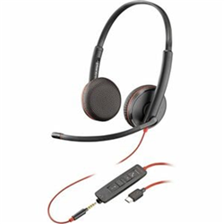 Hp POLY BLACKWIRE 3325 UC - Stereo - Corded Headset 3.5MM & USB-C