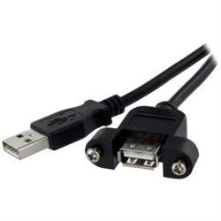 1 ft / 30cmPanel Mount USB Cable A to A - F/M