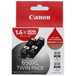 PGI650XLBK-TWIN - 2 x PGI650XLBK Pigment Black Extra Large Ink Tank