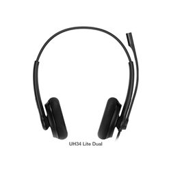 Yealink UH34 Lite Dual Teams USB Headset- Lightweight- All Day Wearing Comfort- Ear Wideband Noise Cancelling Microphone- Foamy Ear Cushions- USB-A