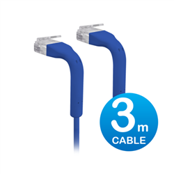 Ubiquiti UniFi Patch Cable Single Unit- 3m- Blue- End Bendable to 90 Degree- RJ45 Ethernet Cable- Cat6- Ultra-Thin 3mm Diameter