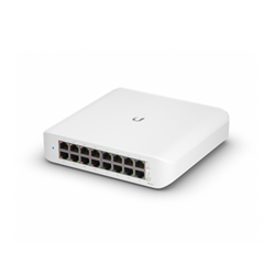 Ubiquiti UniFi Switch Lite 16 PoE- Layer 2- 16x GbE RJ45 Ports- 8x 802.3at PoE+ Ports- 45W PoE- Silent Operation- Wallmount Kit Include-