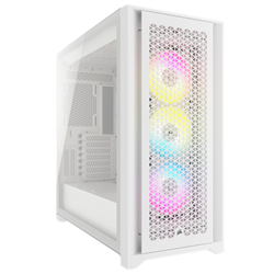Corsair iCUE 5000D RGB High Airflow- 3x AF120 RGB Elite Fan- Lighting Node Pro Controller- Tempered Glass Mid-Tower- White Gaming Case