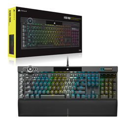 CORSAIR K100 RGB Optical-Mechanical Gaming Keyboard- Backlit RGB LED- CORSAIR OPX RAPIDFIRE- Black- Black PBT Keycaps