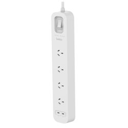 4-Outlet Surge Protector with Dual USB-C 30W PPS 2m Cord