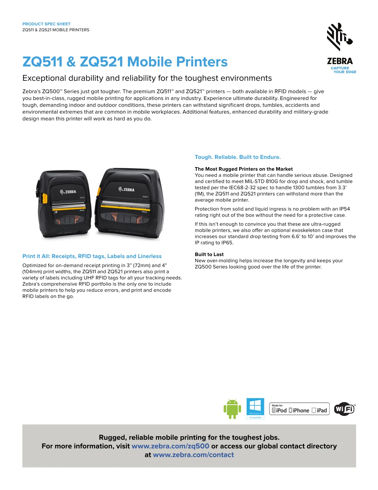 Zebra Zq511 Mobile Label Printer 3 Inch Bluetooth 4 Netnest New Zealand 3889