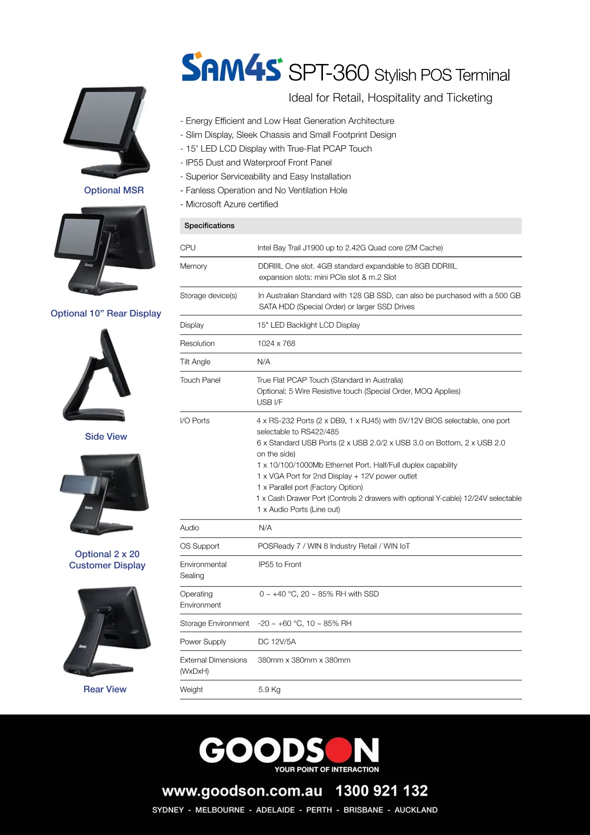 Titan S360 Cgod54cns Sam4s Titan S360 J1900 Pcap 4g 128g S